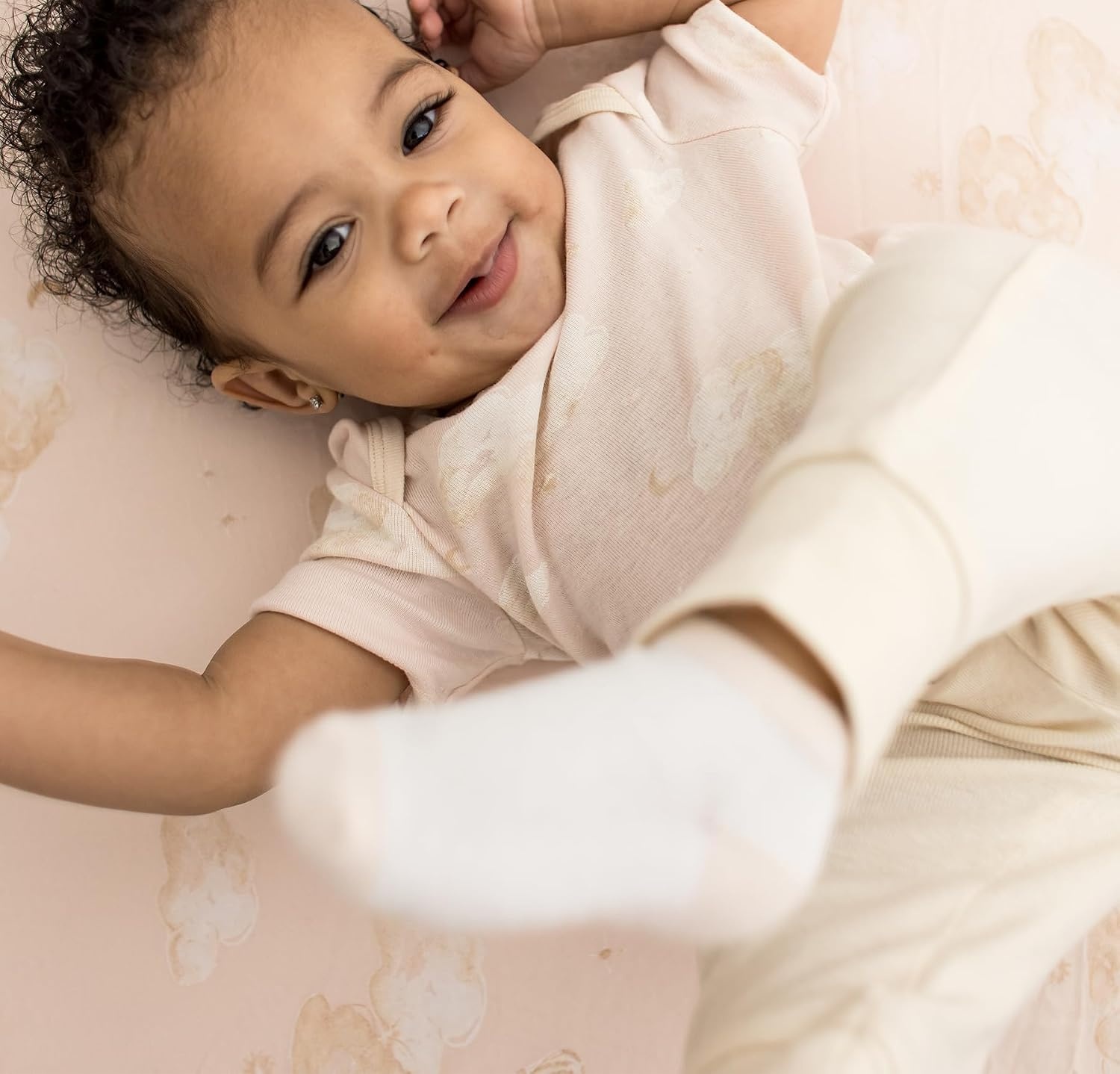 image:imageBurt Bees 6Pk Baby Girl Organic Cotton Bodysuit amp Pant Set RanunculusPink 6piece Set