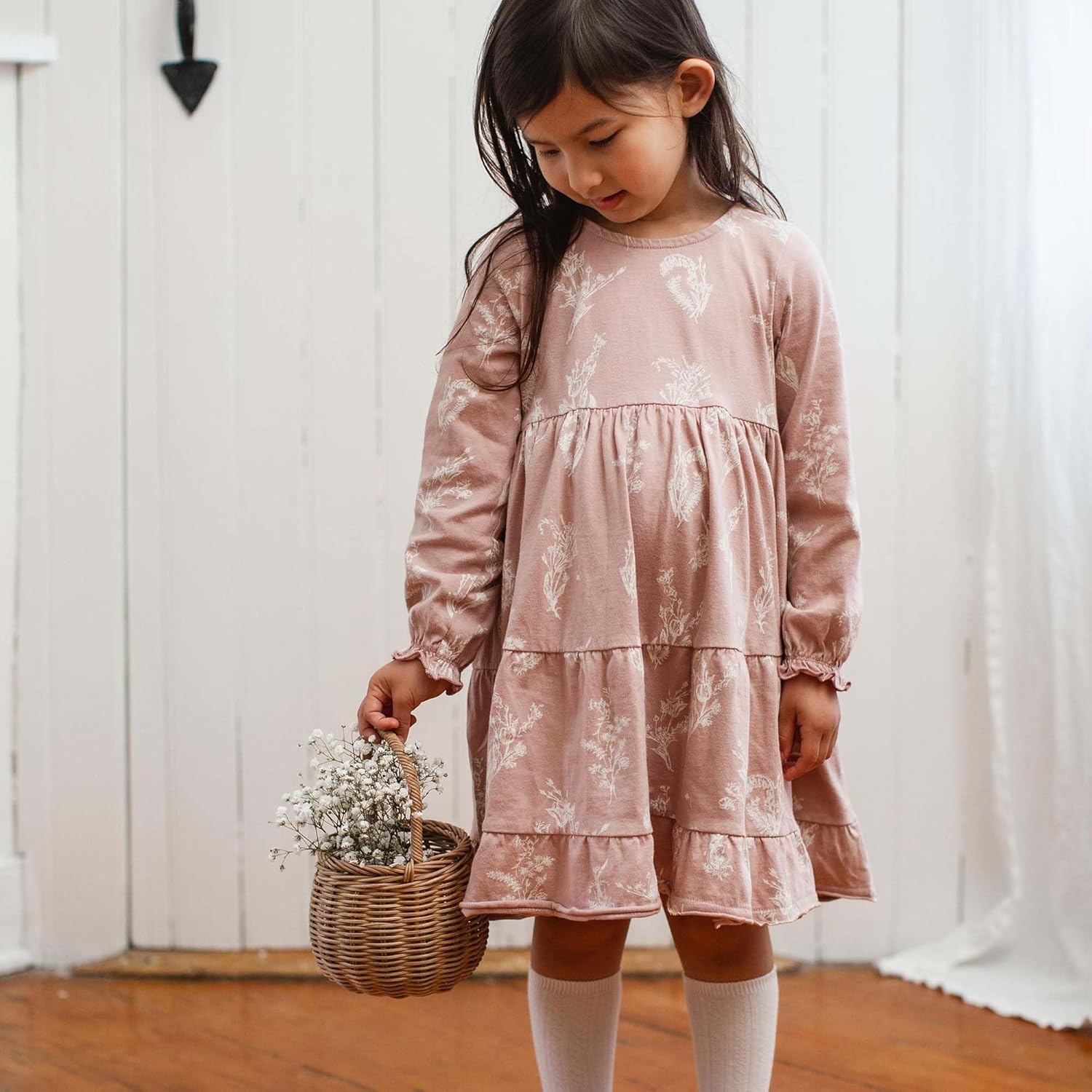 image:imageBurts Bees Baby Baby Girls Dress and Pantie Set Infant amp Toddler Short amp LongSleeve 100 Organic CottonLittle Wild Flower