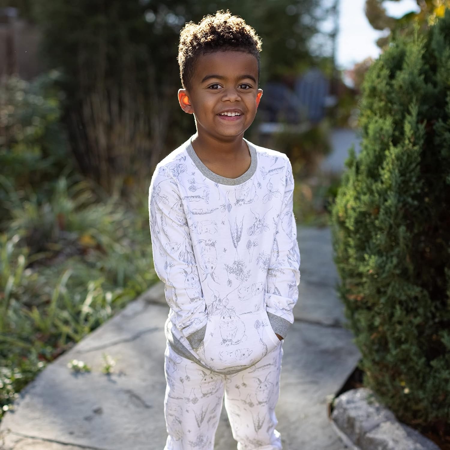 image:imageBurts Bees Baby Boys Shirt and Pant Set Long Sleeve Top amp Bottom Outfit Bundle 100 Organic CottonBunny Toile