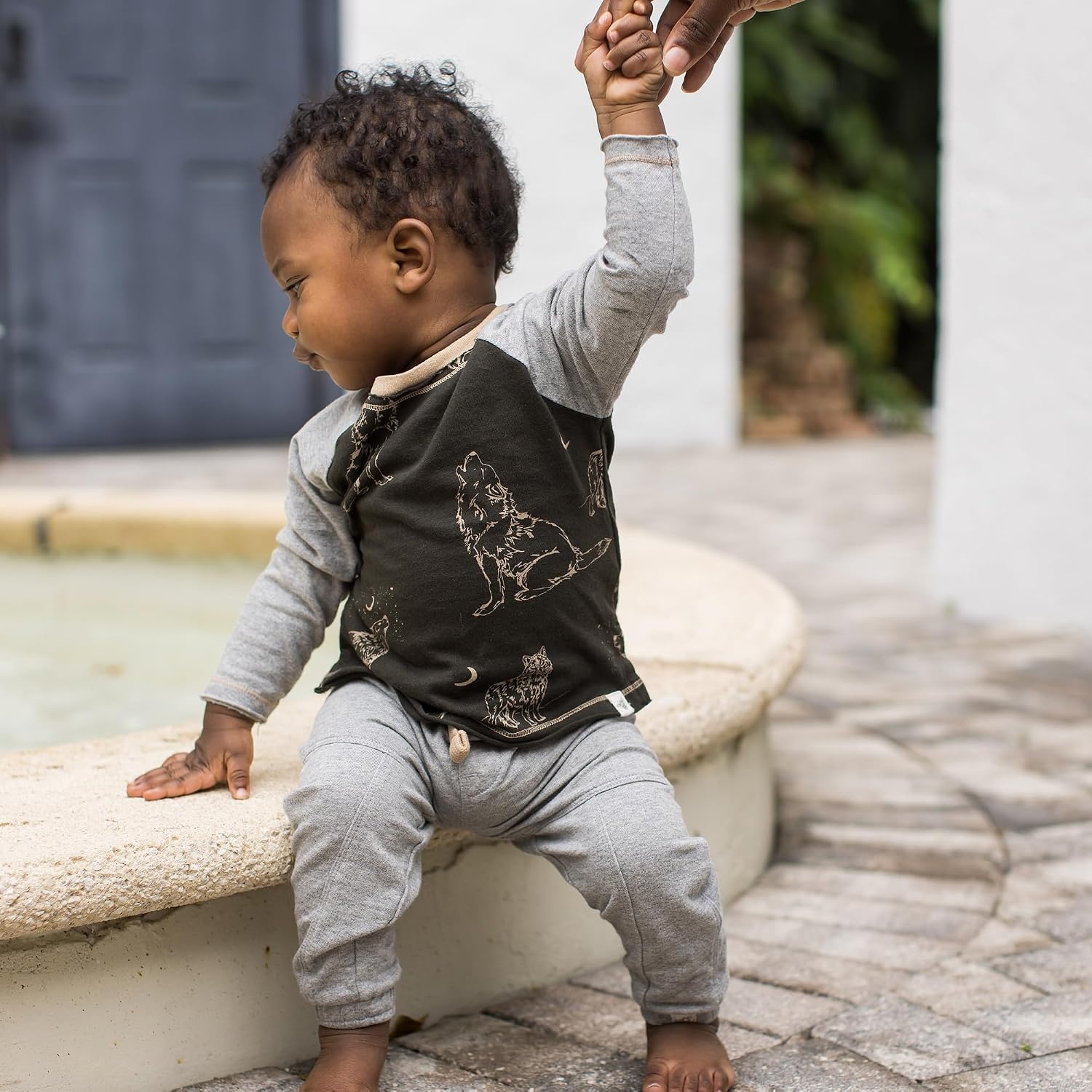 image:imageBurts Bees Baby Boys Shirt and Pant Set Long Sleeve Top amp Bottom Outfit Bundle 100 Organic CottonDesert Wolves Set