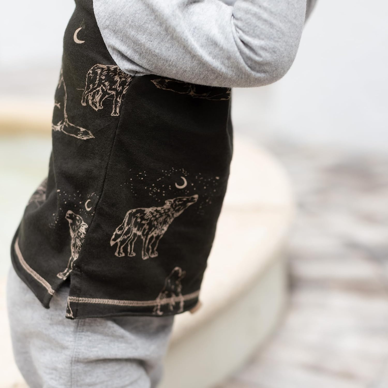 image:imageBurts Bees Baby Boys Shirt and Pant Set Long Sleeve Top amp Bottom Outfit Bundle 100 Organic CottonDesert Wolves Set