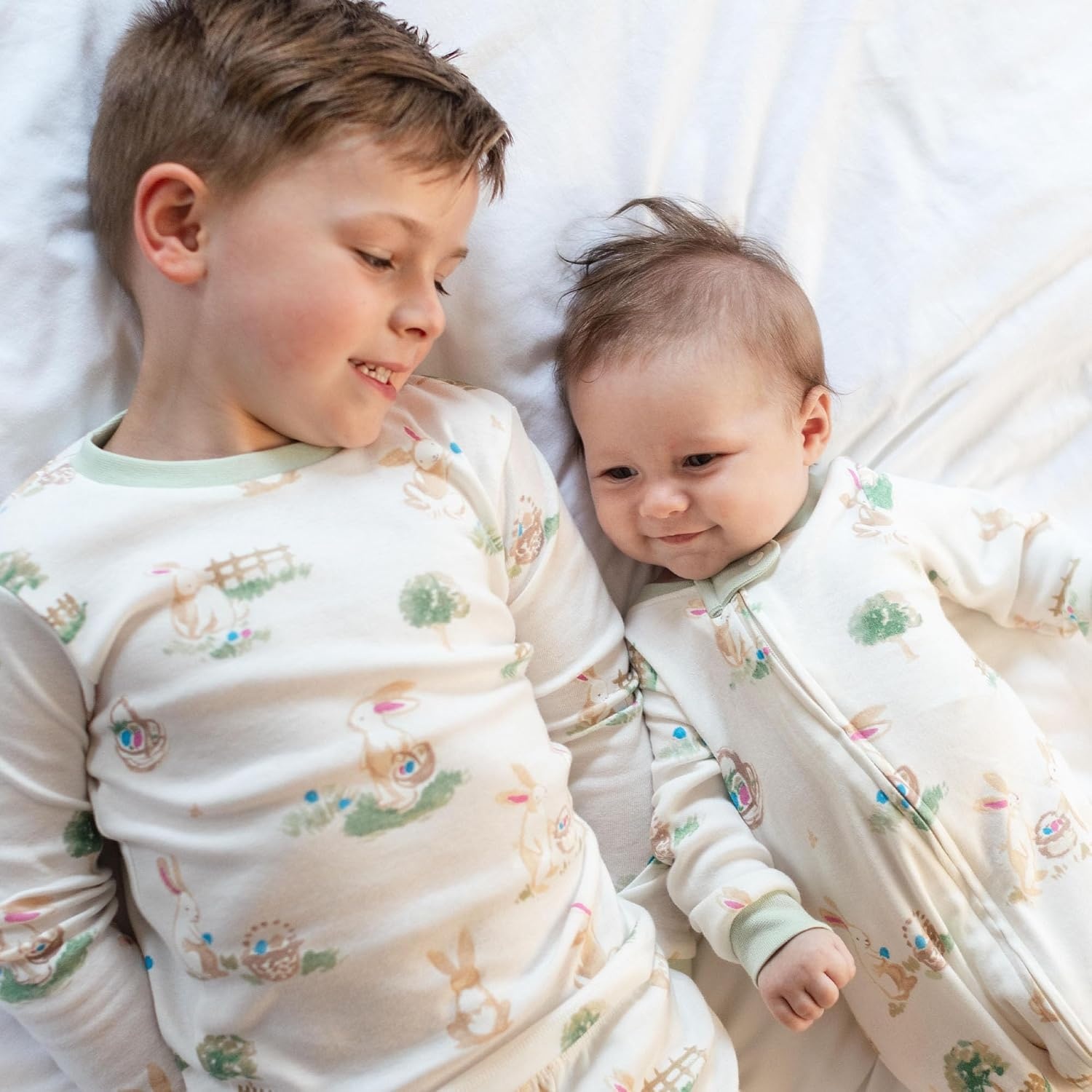 image:imageBurts Bees Baby Organic Cotton Pajamas for Boys 100 Cotton Pajama Set for Toddlers and Kids Soft and Stretchable FabricBunny Egg Hunt
