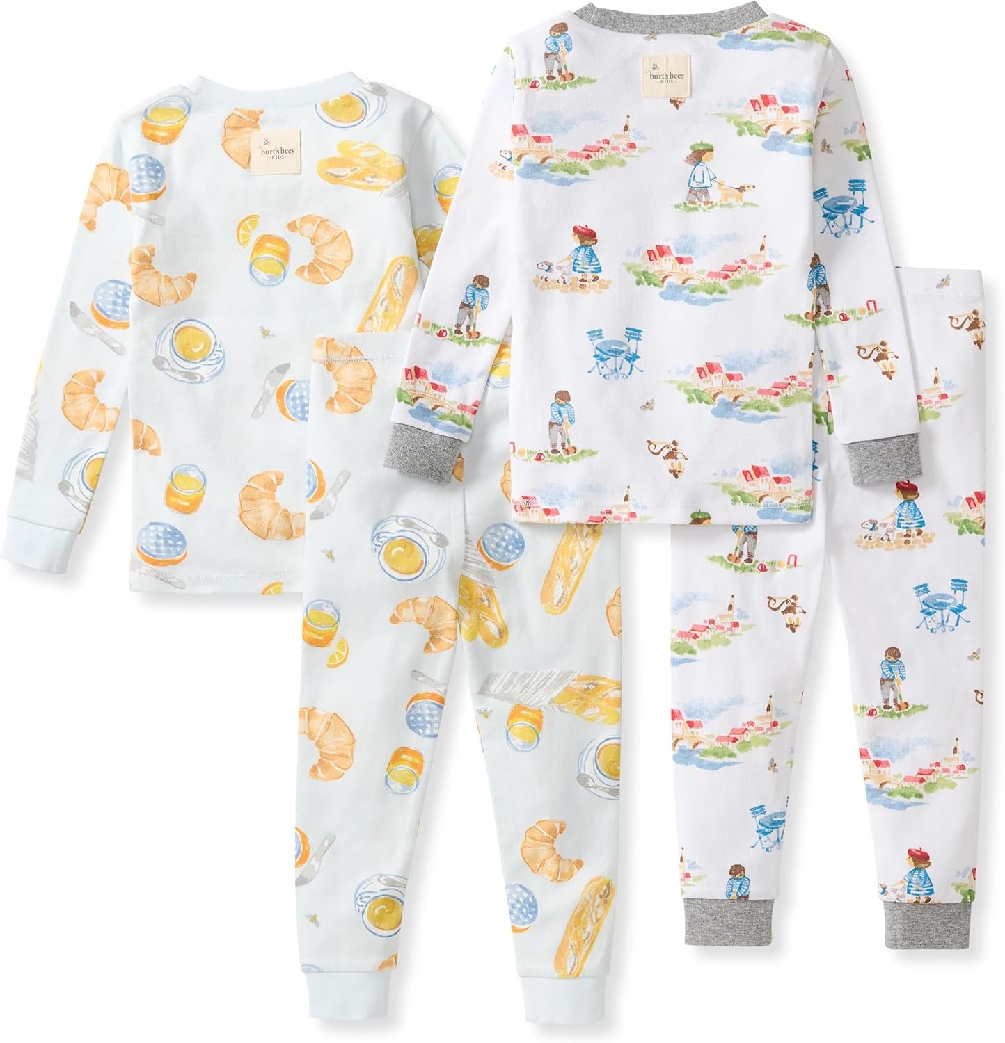 image:imageBurts Bees Baby Organic Cotton Pajamas for Boys 100 Cotton Pajama Set for Toddlers and Kids Soft and Stretchable FabricFrench Breakfast Village 2pack