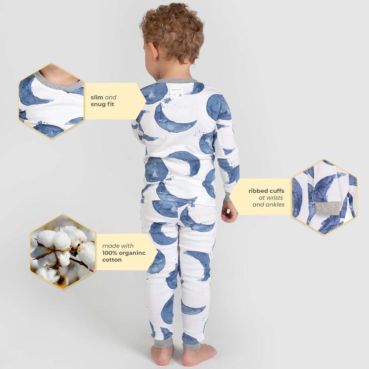 image:imageBurts Bees Baby Organic Cotton Pajamas for Boys 100 Cotton Pajama Set for Toddlers and Kids Soft and Stretchable FabricHappy Herbivores