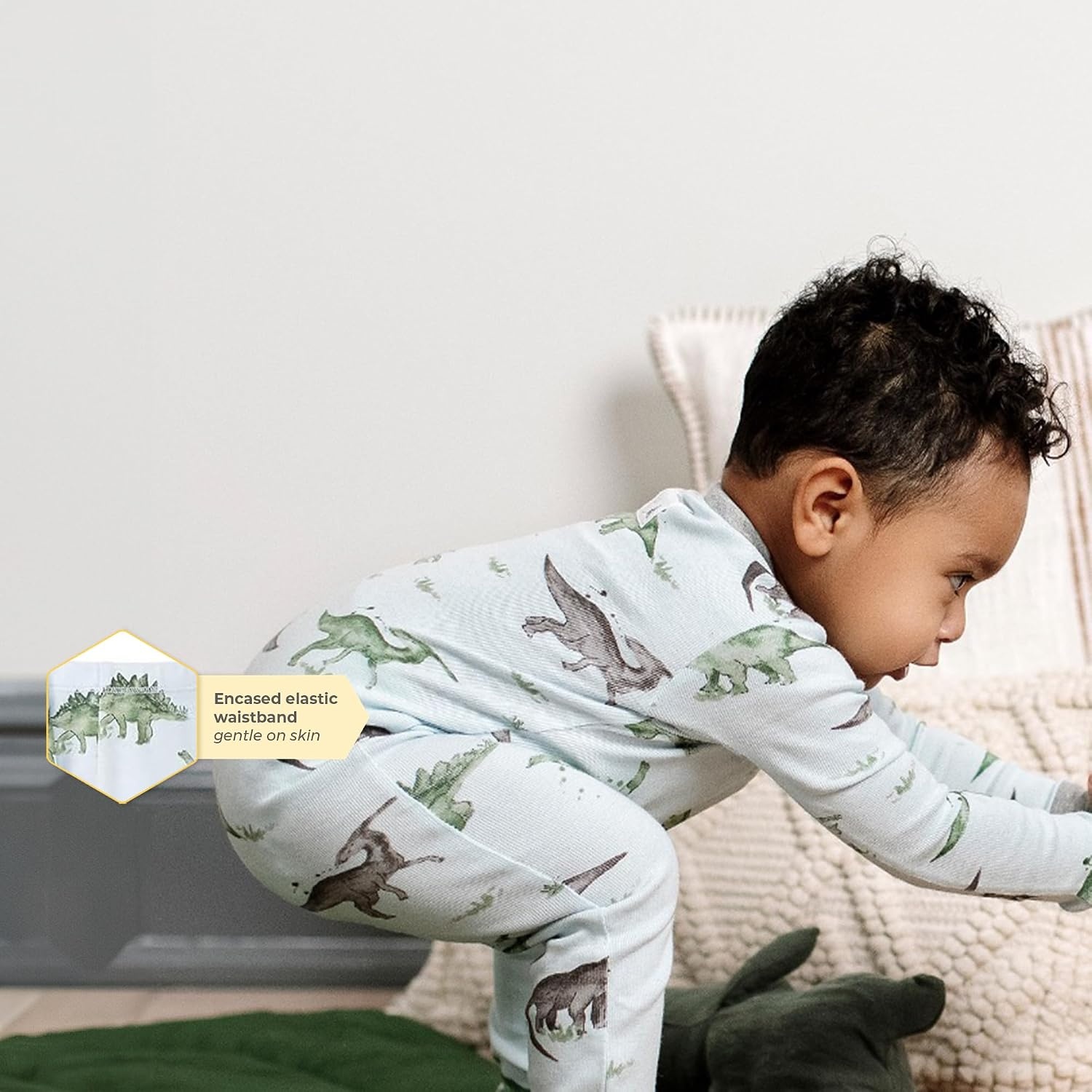 image:imageBurts Bees Baby Organic Cotton Pajamas for Boys 100 Cotton Pajama Set for Toddlers and Kids Soft and Stretchable FabricHappy Herbivores