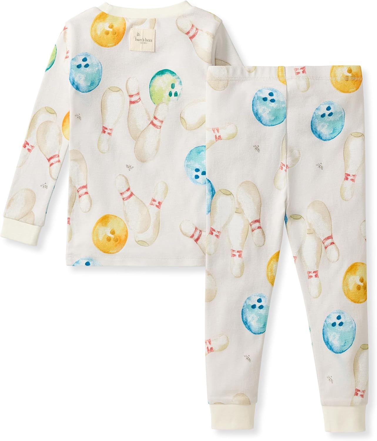 image:imageBurts Bees Baby Organic Cotton Pajamas for Boys 100 Cotton Pajama Set for Toddlers and Kids Soft and Stretchable FabricLets Go Bowling