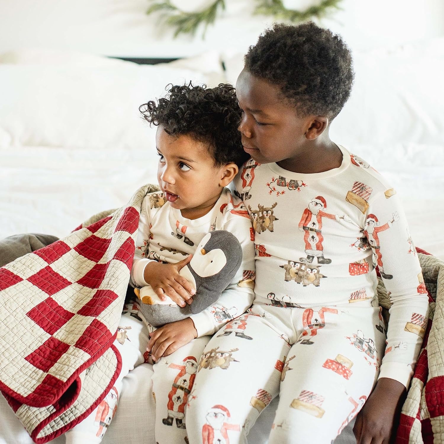 image:imageBurts Bees Baby Organic Cotton Pajamas for Boys 100 Cotton Pajama Set for Toddlers and Kids Soft and Stretchable FabricSantas Little Helper