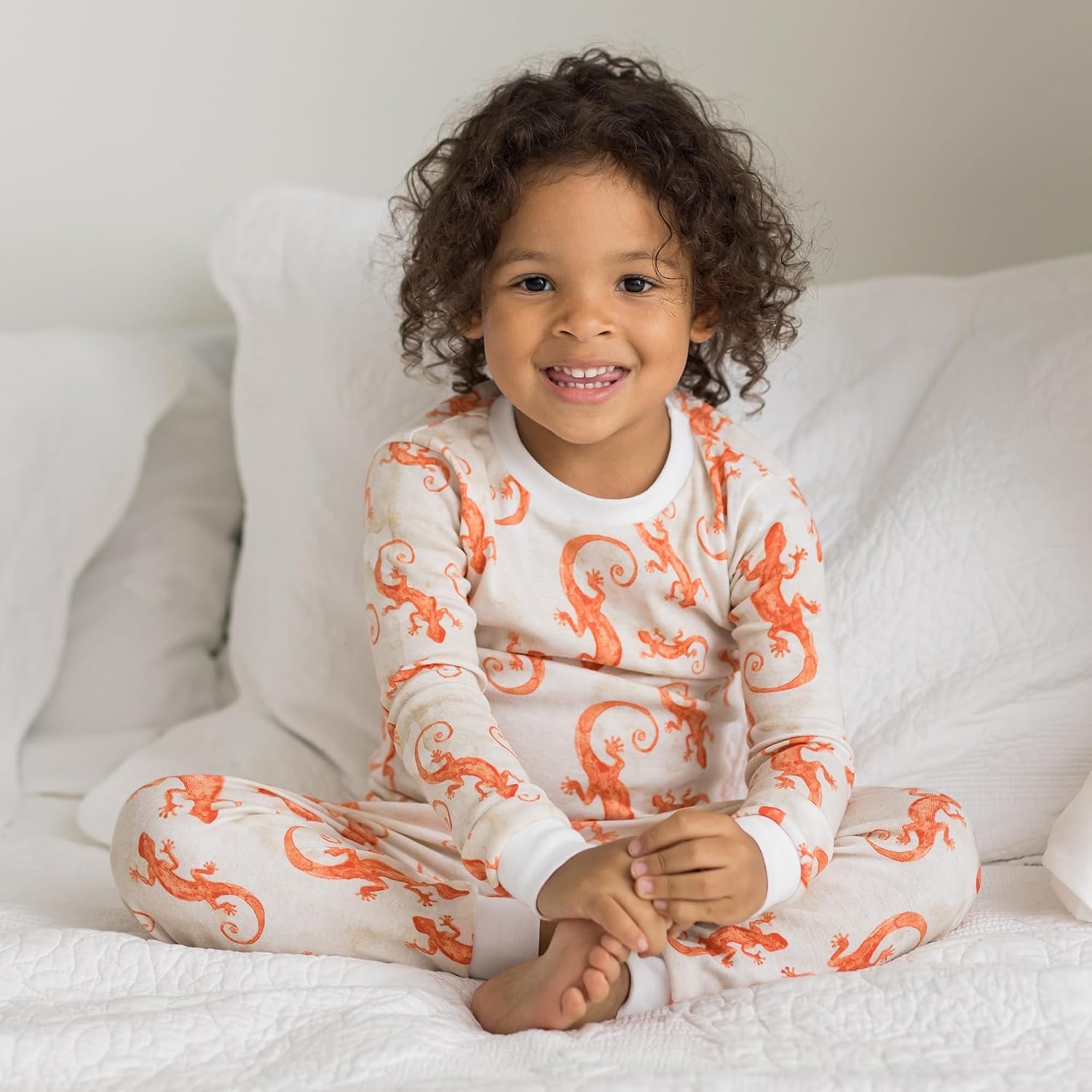image:imageBurts Bees Baby Organic Cotton Pajamas for Boys 100 Cotton Pajama Set for Toddlers and Kids Soft and Stretchable FabricWatercolor Gecko