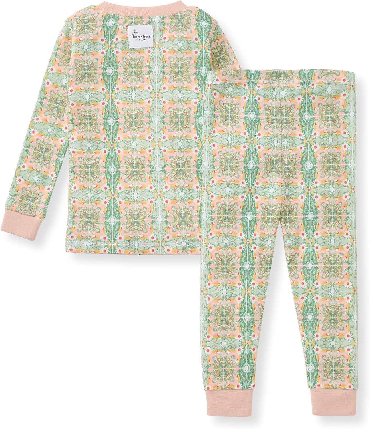 image:imageBurts Bees Baby Organic Cotton Pajamas for Girls100 Cotton Pajama SetFloral Tile