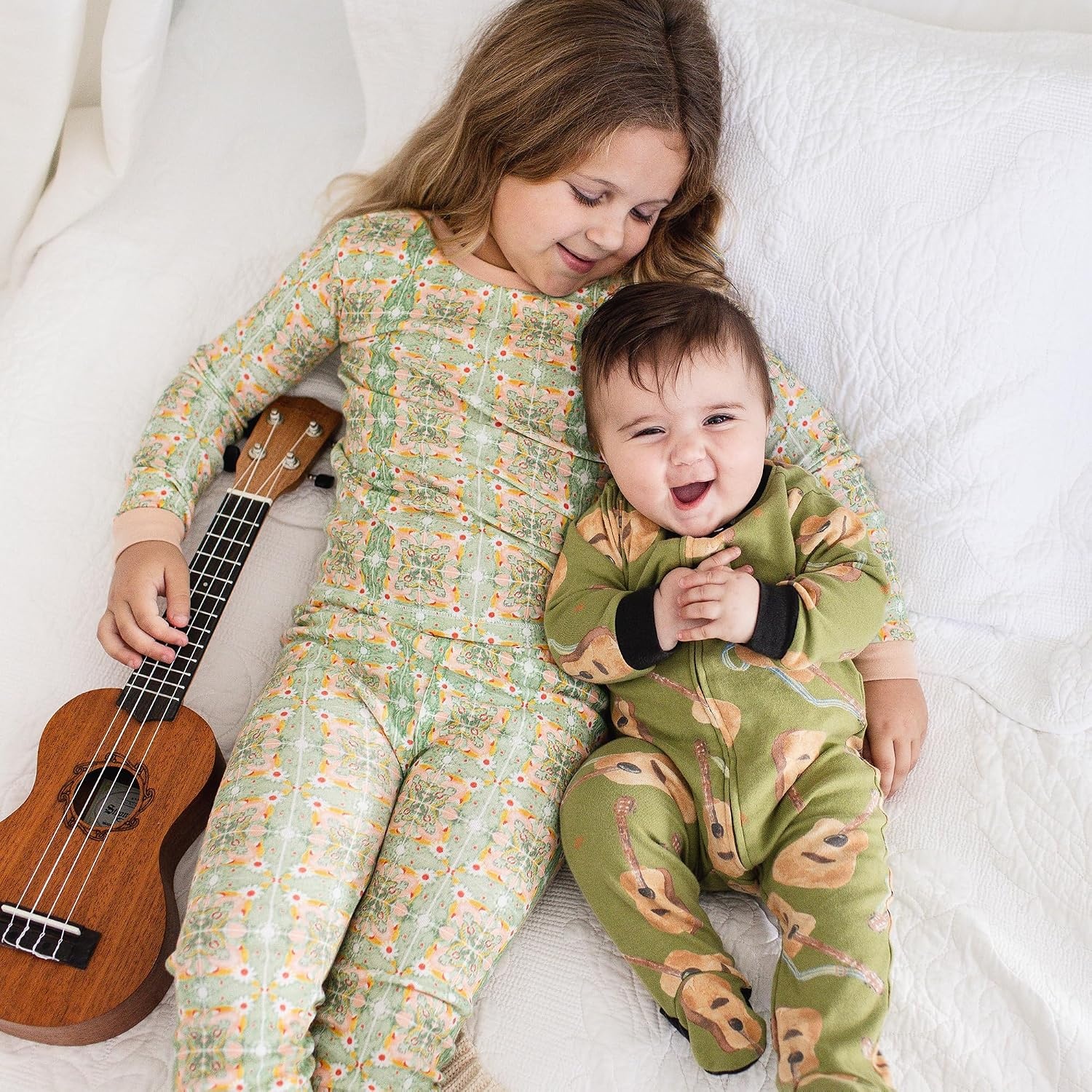 image:imageBurts Bees Baby Organic Cotton Pajamas for Girls100 Cotton Pajama SetFloral Tile