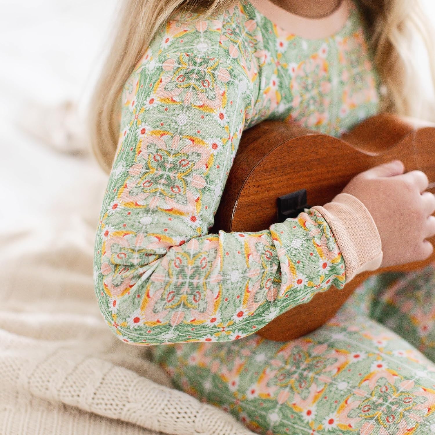 image:imageBurts Bees Baby Organic Cotton Pajamas for Girls100 Cotton Pajama SetFloral Tile