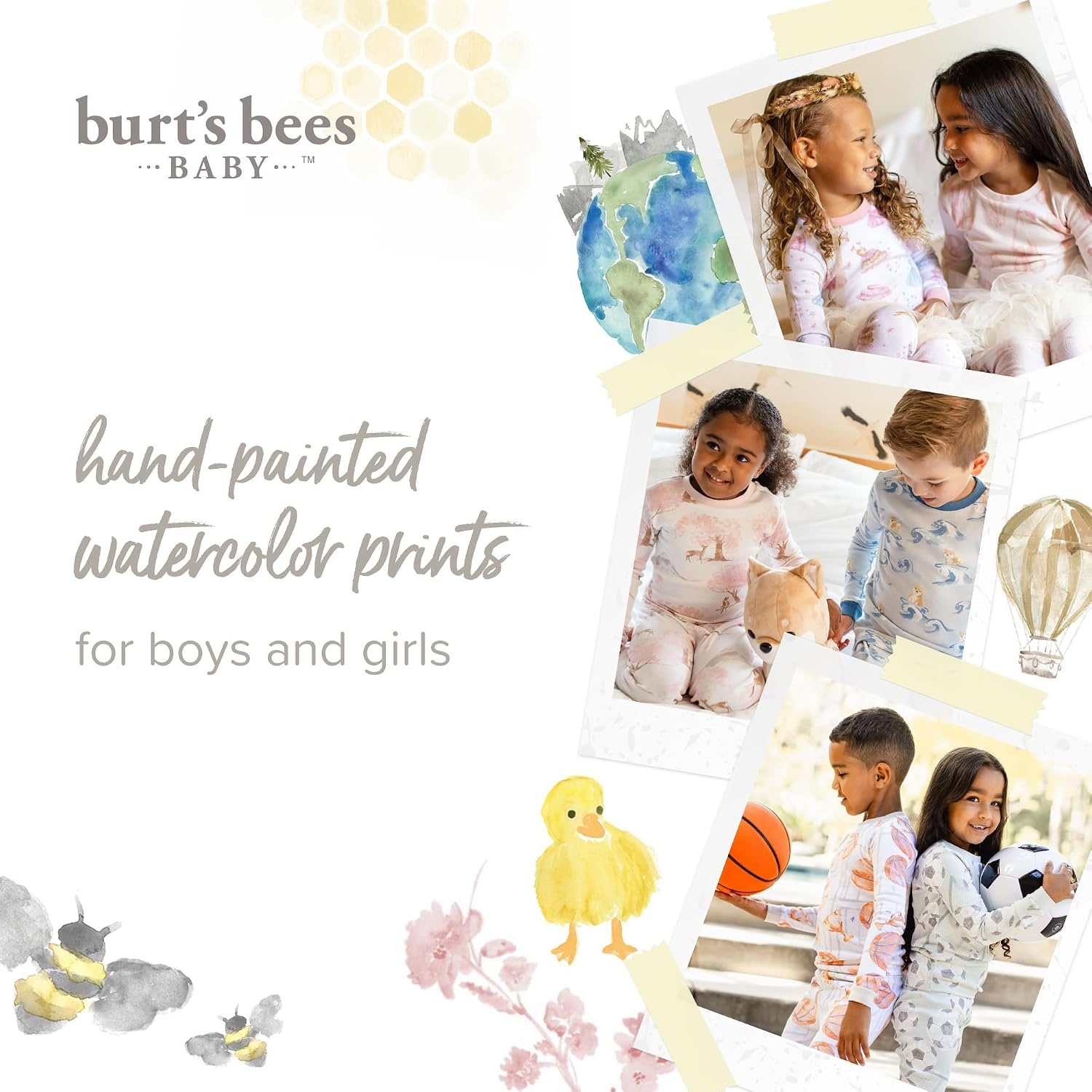 image:imageBurts Bees Baby Organic Cotton Pajamas for Girls100 Cotton Pajama SetPink Golden Bee