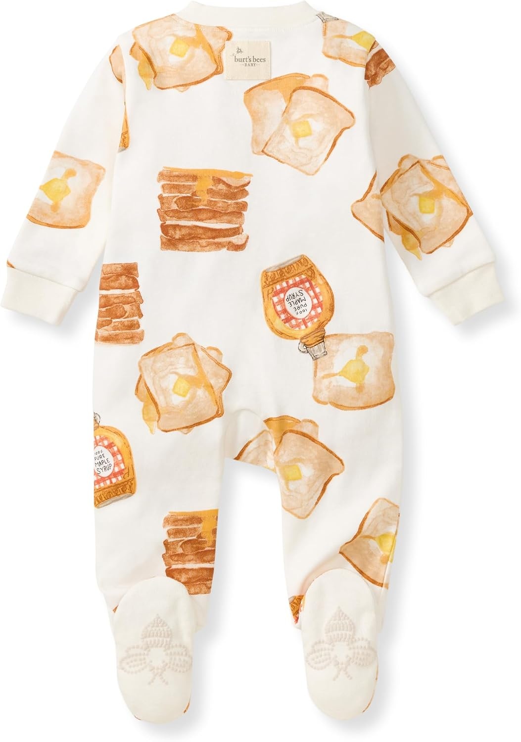 image:imageBurts Bees Baby Organic Cotton Sleep and Play Footed Pajamas for BoysFrench Toast