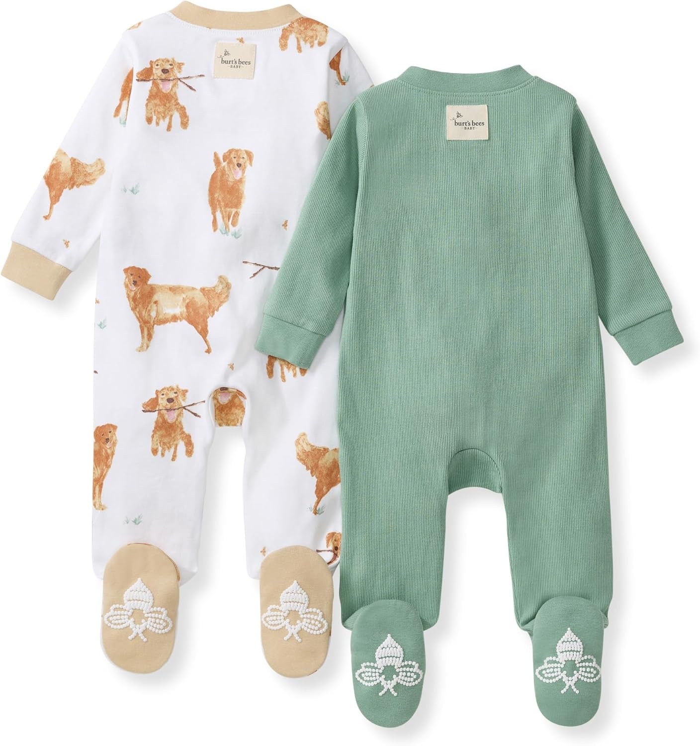 image:imageBurts Bees Baby Organic Cotton Sleep and Play Footed Pajamas for BoysGolden Retriever