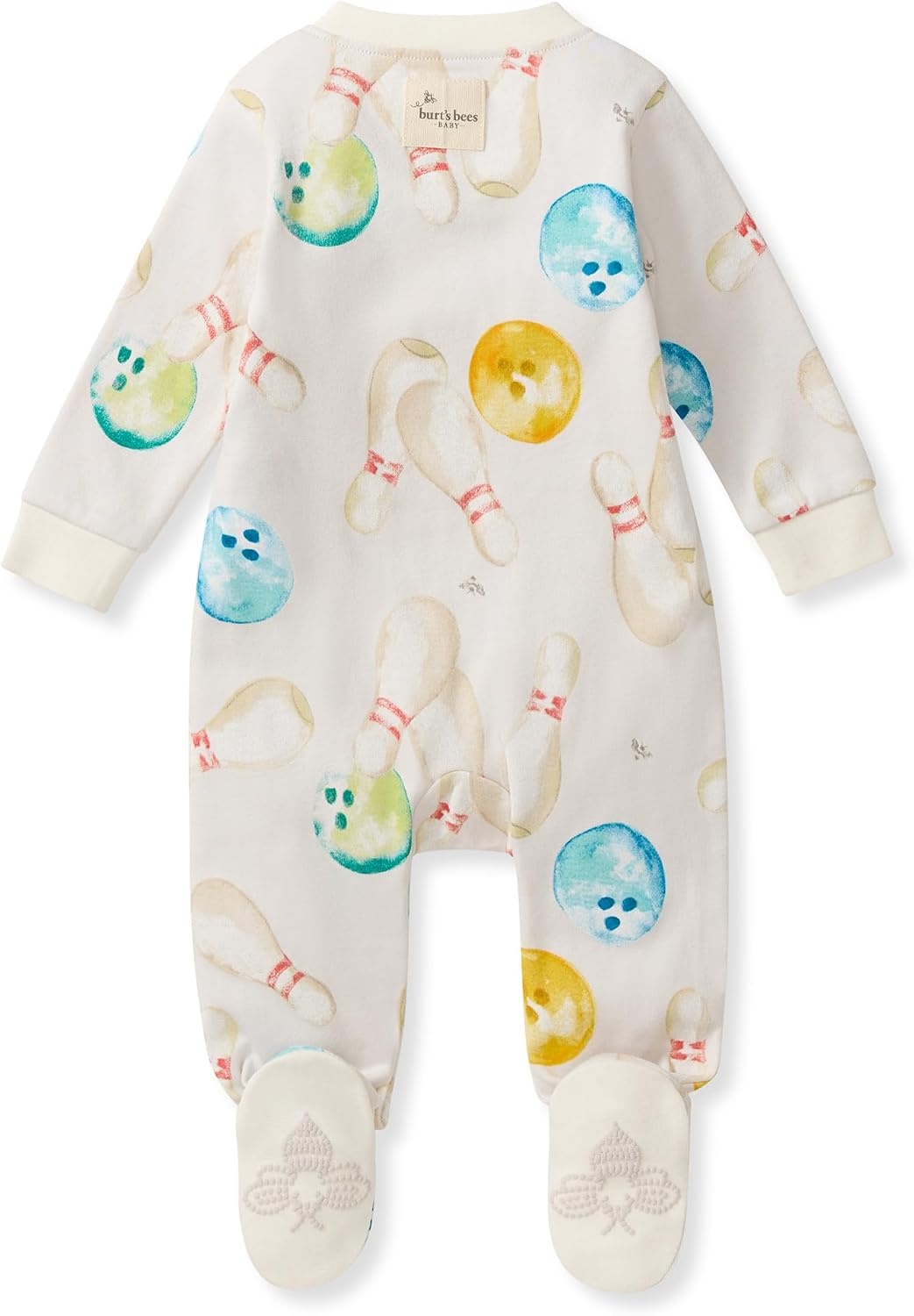 image:imageBurts Bees Baby Organic Cotton Sleep and Play Footed Pajamas for BoysLets Go Bowling