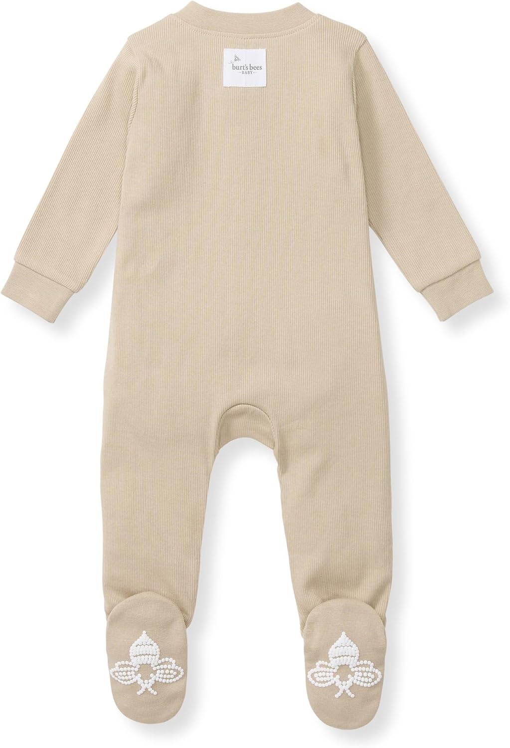 image:imageBurts Bees Baby Organic Cotton Sleep and Play Footed Pajamas for BoysNeutral Solid Rib
