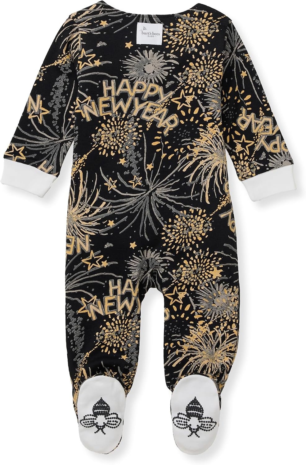 image:imageBurts Bees Baby Organic Cotton Sleep and Play Footed Pajamas for BoysNew Year Cheer