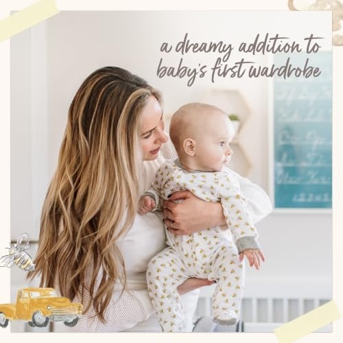 image:imageBurts Bees Baby Organic Cotton Sleep and Play Footed Pajamas for BoysQuarry Blue Rugby Stripe