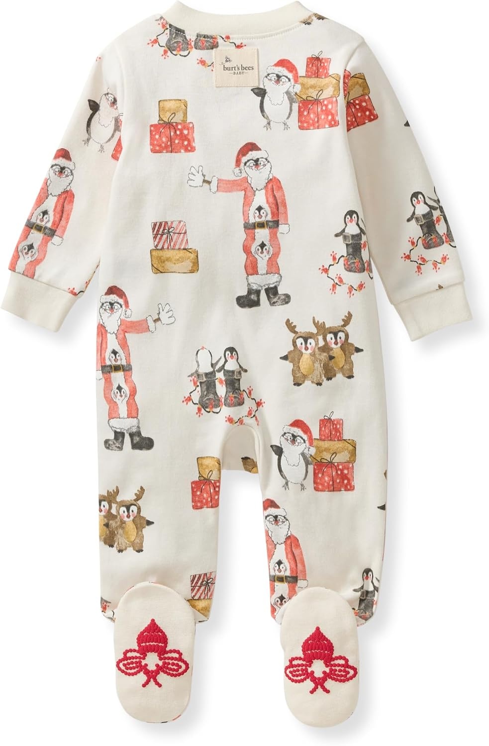 image:imageBurts Bees Baby Organic Cotton Sleep and Play Footed Pajamas for BoysSantas Little Helper
