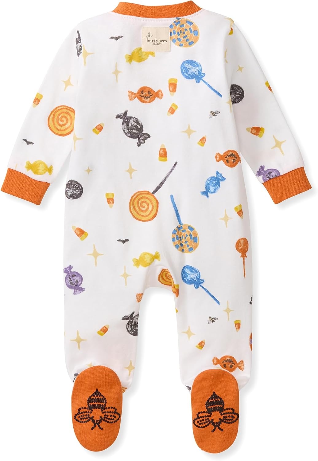 image:imageBurts Bees Baby Organic Cotton Sleep and Play Footed Pajamas for BoysScary Sweets 1pack