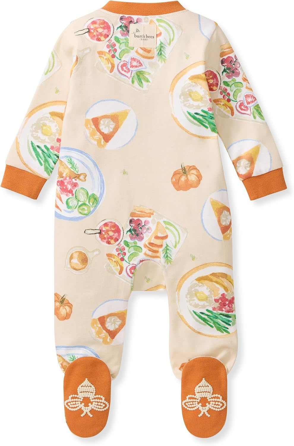 image:imageBurts Bees Baby Organic Cotton Sleep and Play Footed Pajamas for BoysThanksgiving Table 1pack