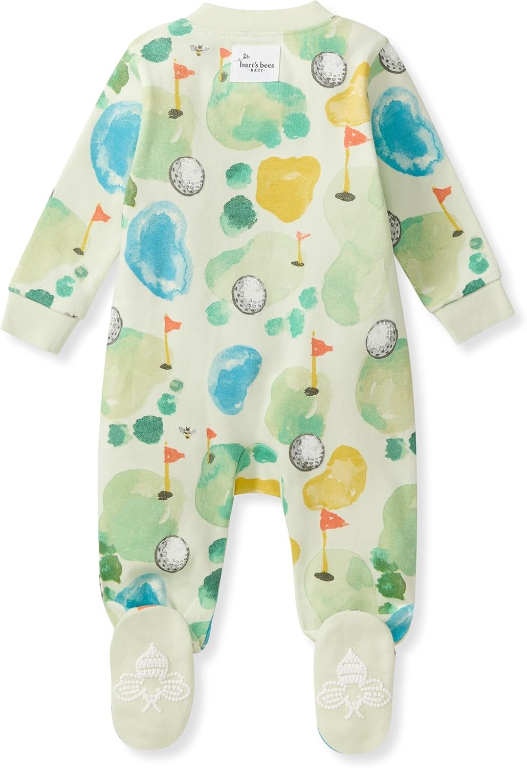 image:imageBurts Bees Baby Organic Cotton Sleep and Play Footed Pajamas for BoysThe Green