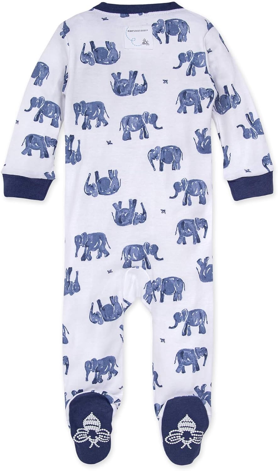 image:imageBurts Bees Baby Organic Cotton Sleep and Play Footed Pajamas for BoysWandering Elephants