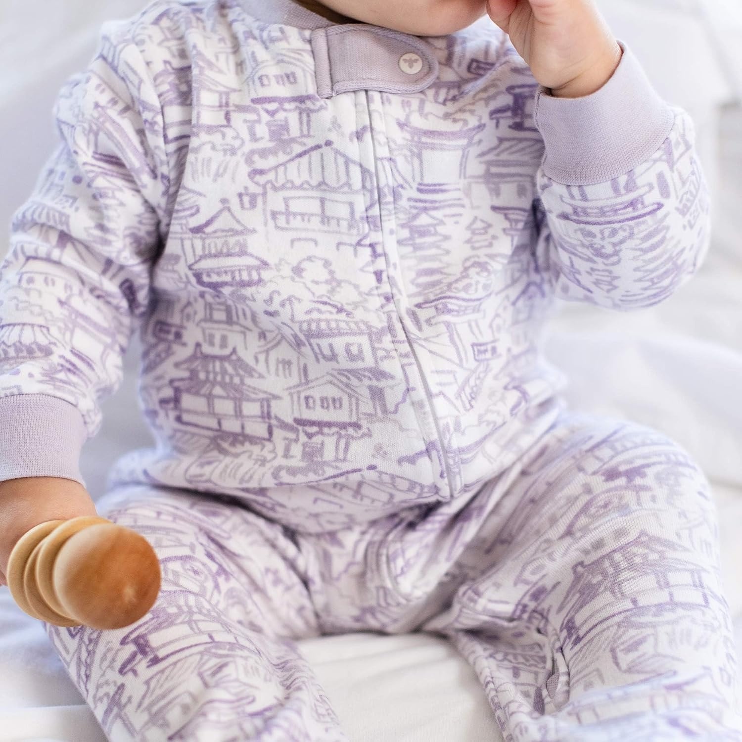 image:imageBurts Bees Baby Organic Cotton Sleep and Play Footed Pajamas for Girls Zipper PJ Newborn Sleeper with NonSlip Bee GripsKyoto