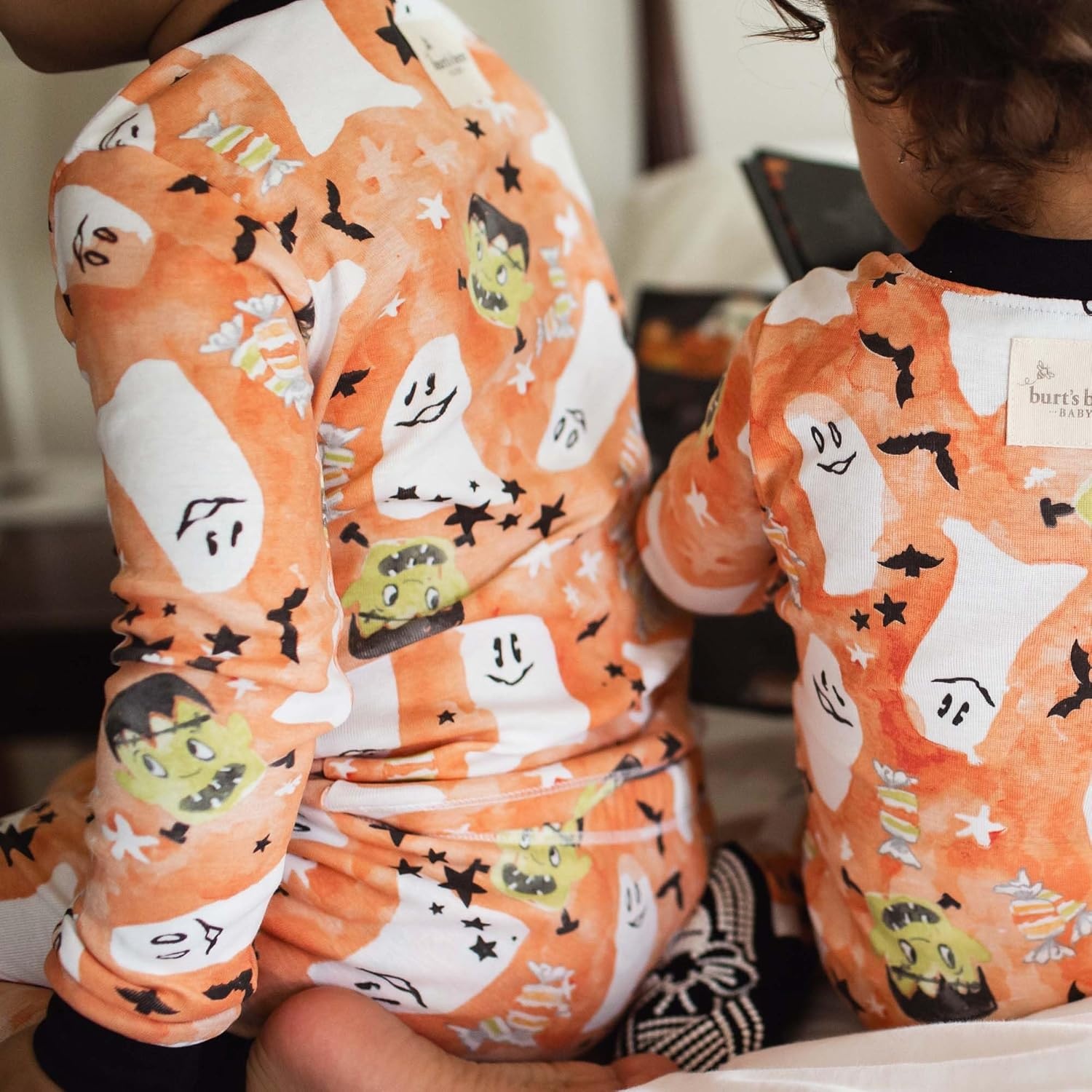 image:imageBurts Bees Baby Organic Cotton Sleep and Play Footed Pajamas for Girls Zipper PJ Newborn Sleeper with NonSlip Bee GripsStarry Ghost