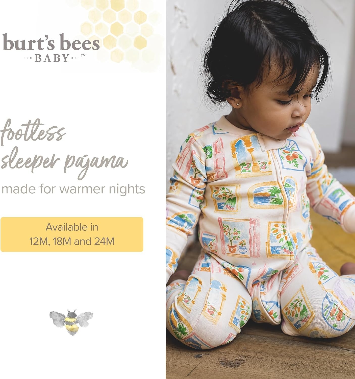 image:imageBurts Bees Baby Unisex Footless Sleeper Pajama 100 Organic Cotton SnugFit 1Piece ZipUp Jumpsuit for ToddlersFlower Seeds