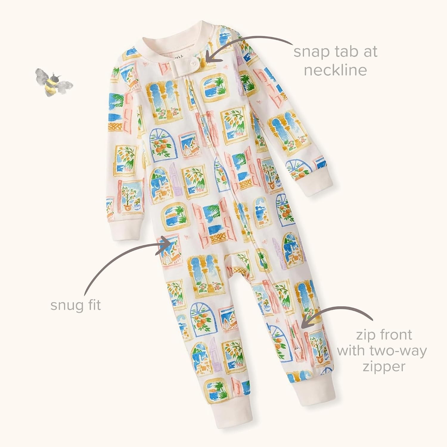 image:imageBurts Bees Baby Unisex Footless Sleeper Pajama 100 Organic Cotton SnugFit 1Piece ZipUp Jumpsuit for ToddlersFlower Seeds