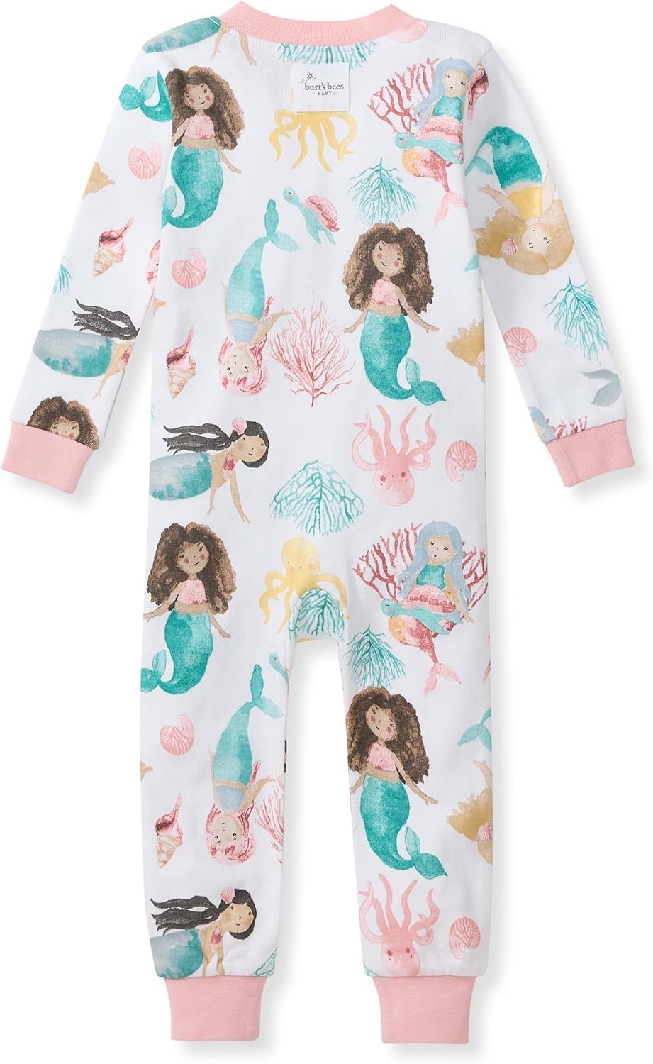 image:imageBurts Bees Baby Unisex Footless Sleeper Pajama 100 Organic Cotton SnugFit 1Piece ZipUp Jumpsuit for ToddlersMagical Mermaids