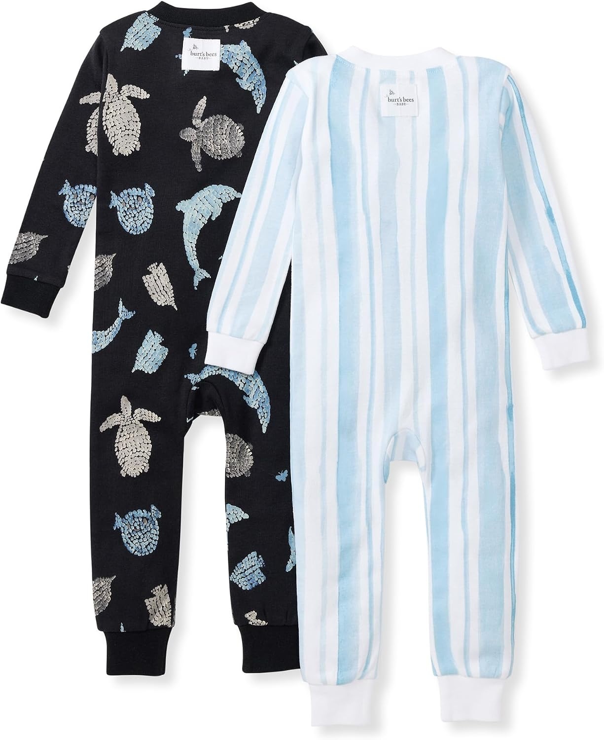 image:imageBurts Bees Baby Unisex Footless Sleeper Pajama 100 Organic Cotton SnugFit 1Piece ZipUp Jumpsuit for ToddlersMosaic Sea Animals