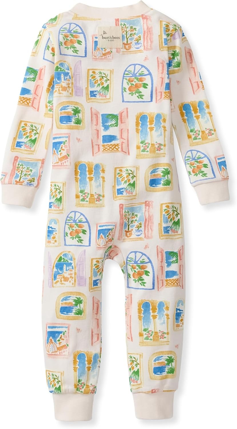image:imageBurts Bees Baby Unisex Footless Sleeper Pajama 100 Organic Cotton SnugFit 1Piece ZipUp Jumpsuit for ToddlersSeaside View