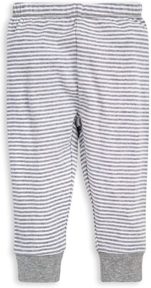 image:imageBurts Bees Baby Unisex Knit Pants Baby Quilted Sweatpants 100 Organic Cotton Infant BottomsGrey SolidStripes 2pk