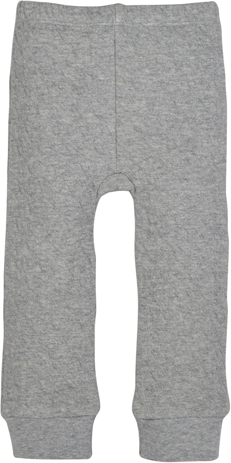image:imageBurts Bees Baby Unisex Knit Pants Baby Quilted Sweatpants 100 Organic Cotton Infant BottomsQuilted Heather Grey