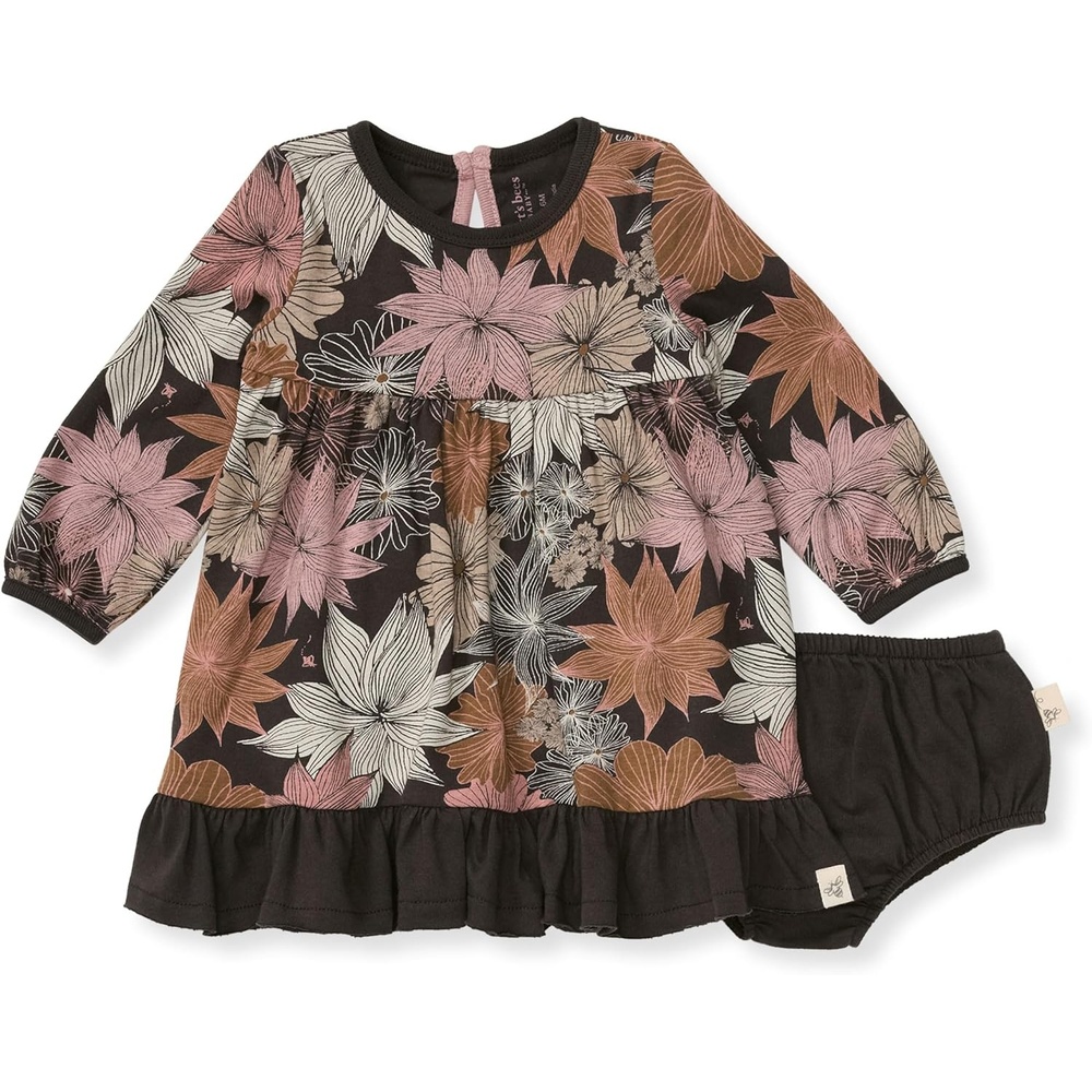 image:imageBurts Bees Baby Baby Girls Dress and Pantie Set Infant amp Toddler Short amp LongSleeve 100 Organic CottonFloral Bliss