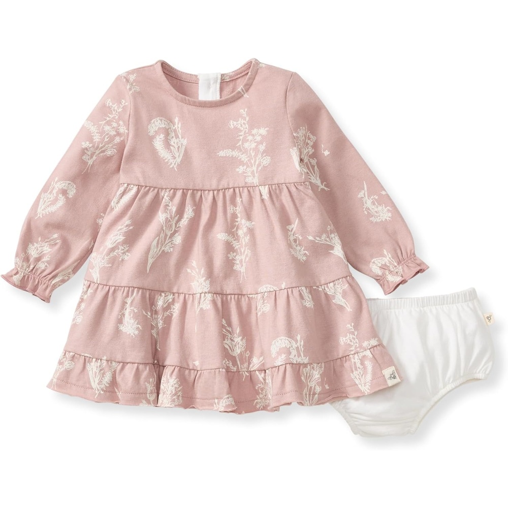 image:imageBurts Bees Baby Baby Girls Dress and Pantie Set Infant amp Toddler Short amp LongSleeve 100 Organic CottonLittle Wild Flower