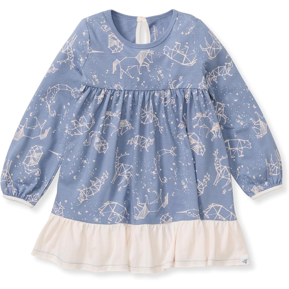 image:imageBurts Bees Baby Baby Girls Dress and Pantie Set Infant amp Toddler Short amp LongSleeve 100 Organic CottonStarry Animals