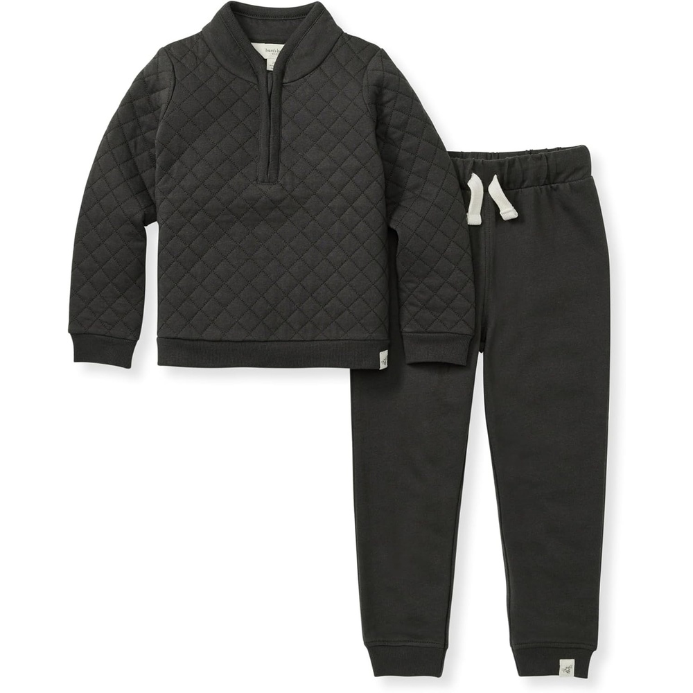 image:imageBurts Bees Baby Boys Shirt and Pant Set Long Sleeve Top amp Bottom Outfit Bundle 100 Organic CottonAsh Quilted Set