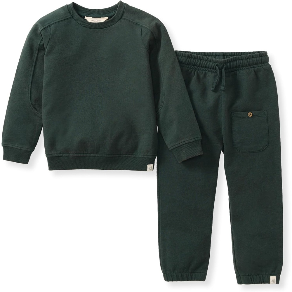 image:imageBurts Bees Baby Boys Shirt and Pant Set Long Sleeve Top amp Bottom Outfit Bundle 100 Organic CottonGreen Acid Wash