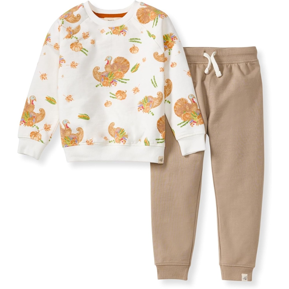 image:imageBurts Bees Baby Boys Shirt and Pant Set Long Sleeve Top amp Bottom Outfit Bundle 100 Organic CottonHappy Harvest