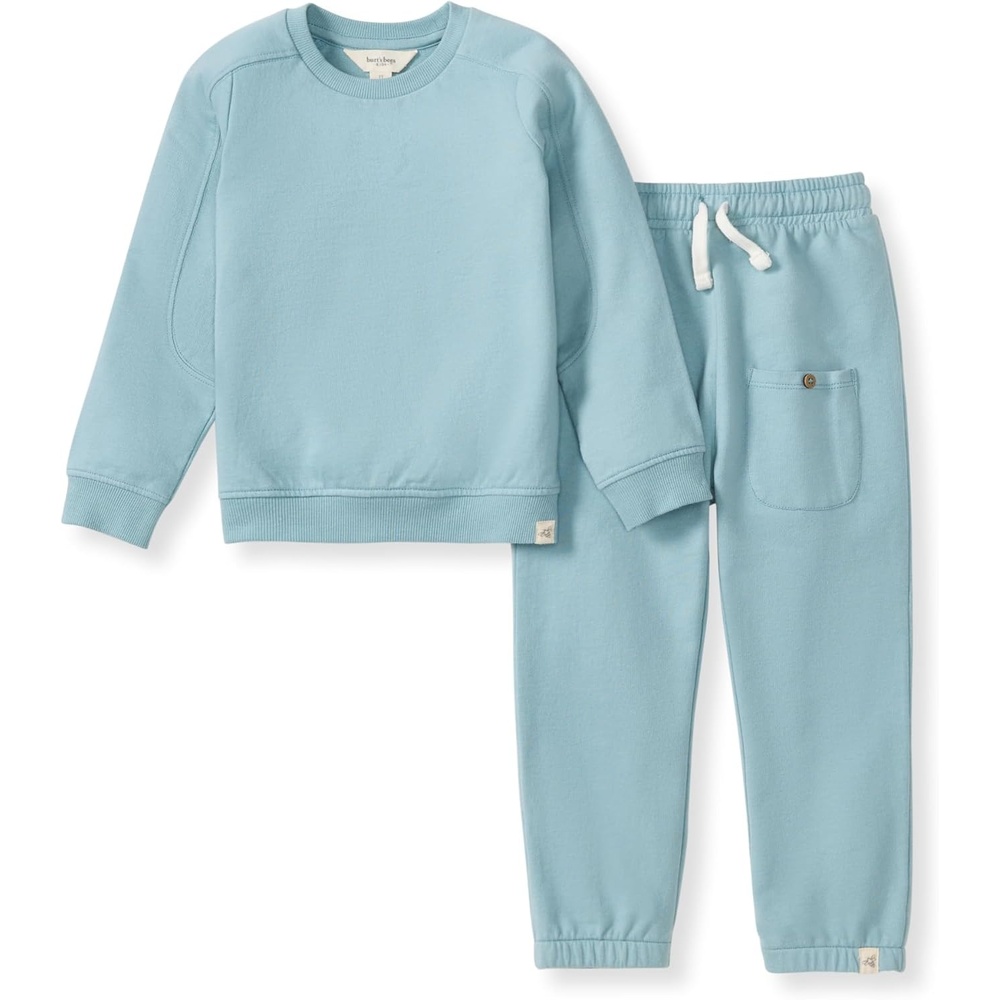 image:imageBurts Bees Baby Boys Shirt and Pant Set Long Sleeve Top amp Bottom Outfit Bundle 100 Organic CottonSeamed Mountain Blue