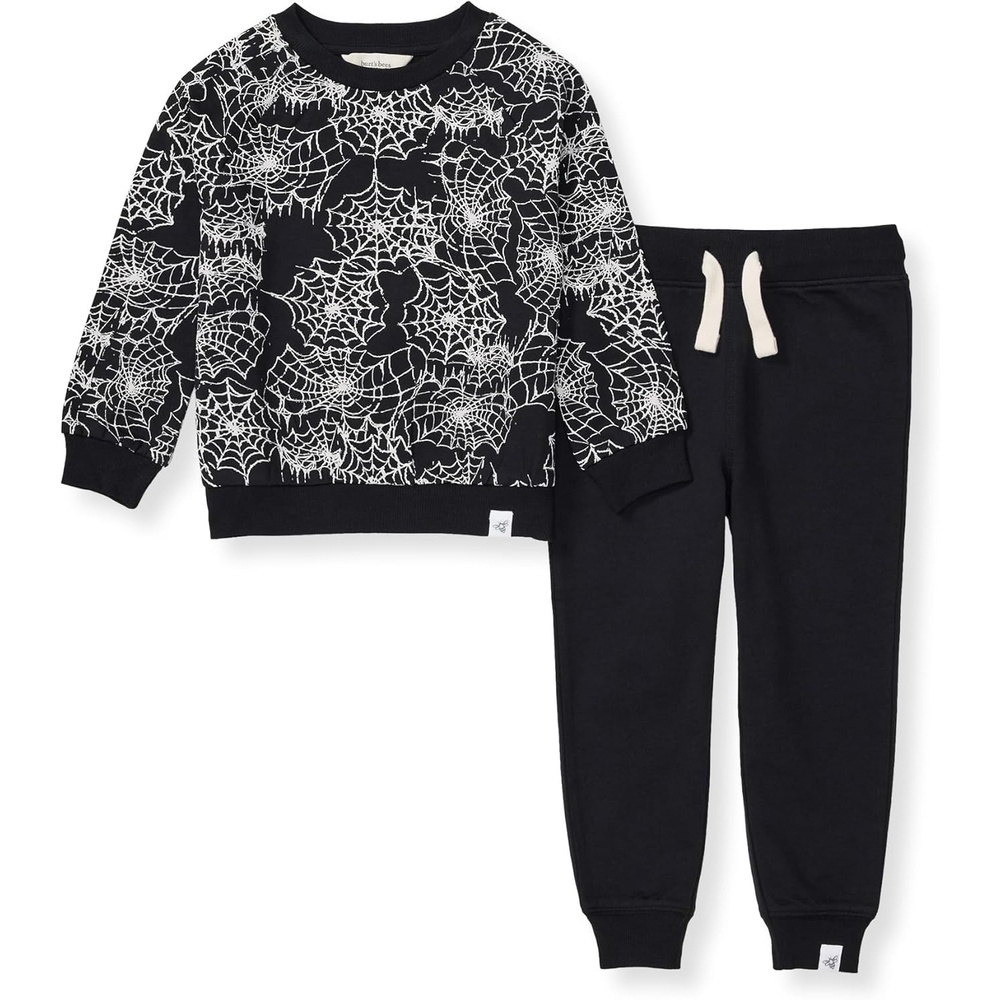 image:imageBurts Bees Baby Boys Shirt and Pant Set Long Sleeve Top amp Bottom Outfit Bundle 100 Organic CottonSpiderwebs