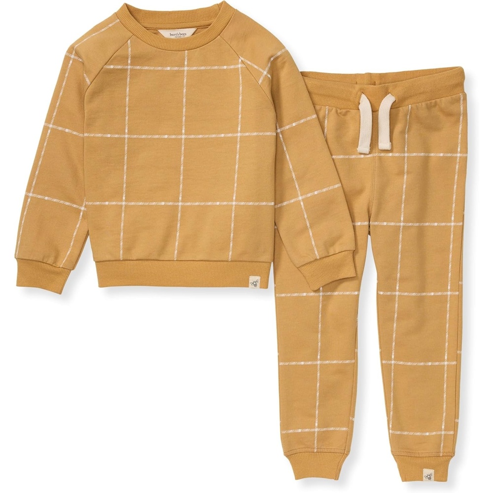 image:imageBurts Bees Baby Boys Shirt and Pant Set Long Sleeve Top amp Bottom Outfit Bundle 100 Organic CottonWindow Plaid
