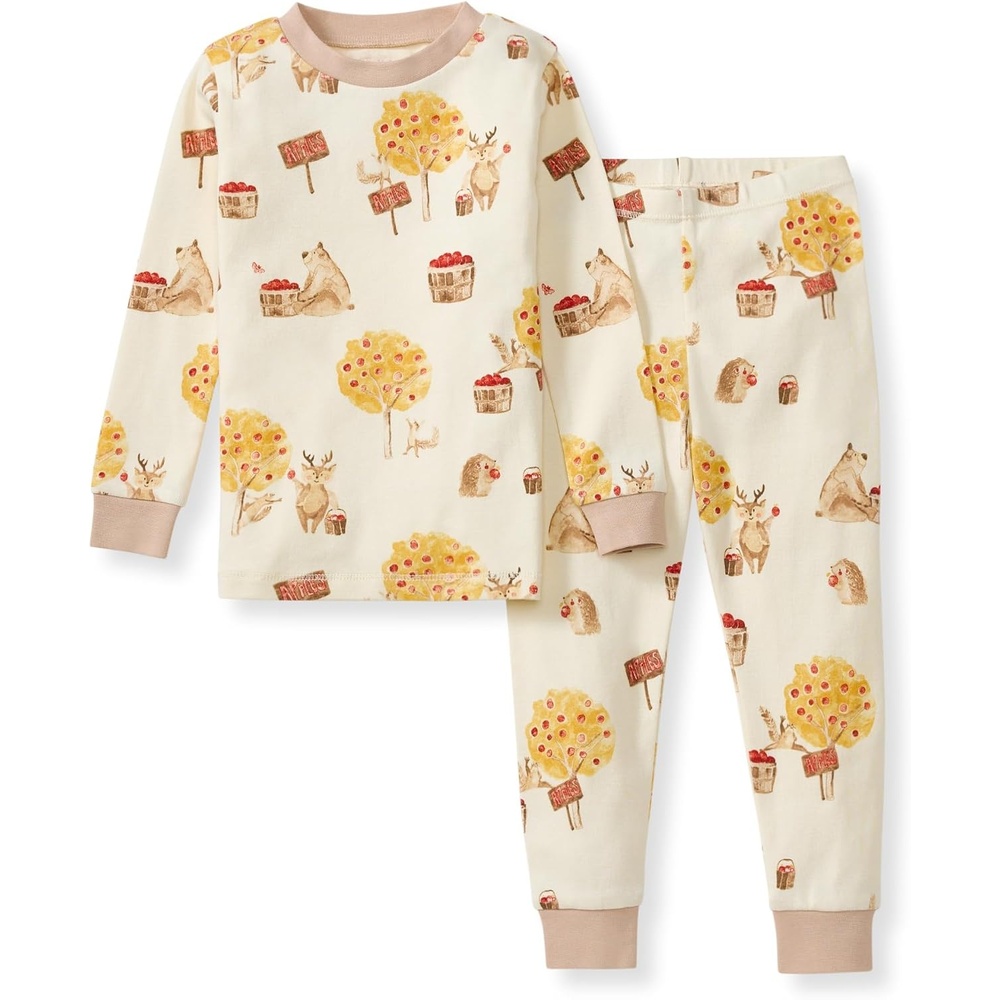 image:imageBurts Bees Baby Organic Cotton Pajamas for Boys 100 Cotton Pajama Set for Toddlers and Kids Soft and Stretchable FabricApple Season