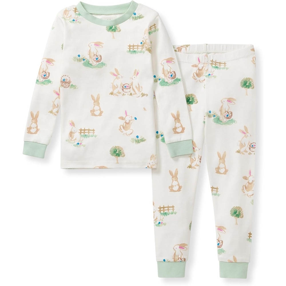 image:imageBurts Bees Baby Organic Cotton Pajamas for Boys 100 Cotton Pajama Set for Toddlers and Kids Soft and Stretchable FabricBunny Egg Hunt