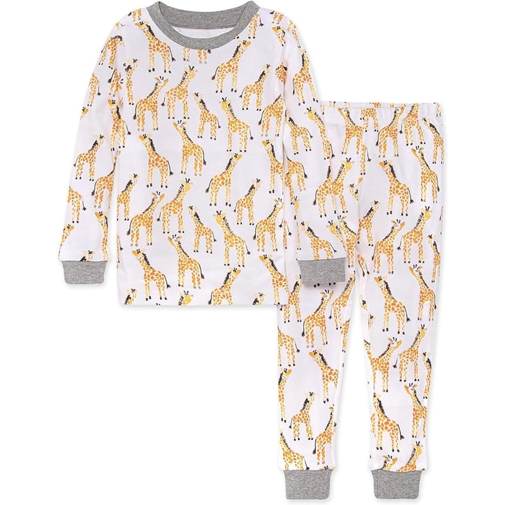 image:imageBurts Bees Baby Organic Cotton Pajamas for Boys 100 Cotton Pajama Set for Toddlers and Kids Soft and Stretchable FabricGiraffes