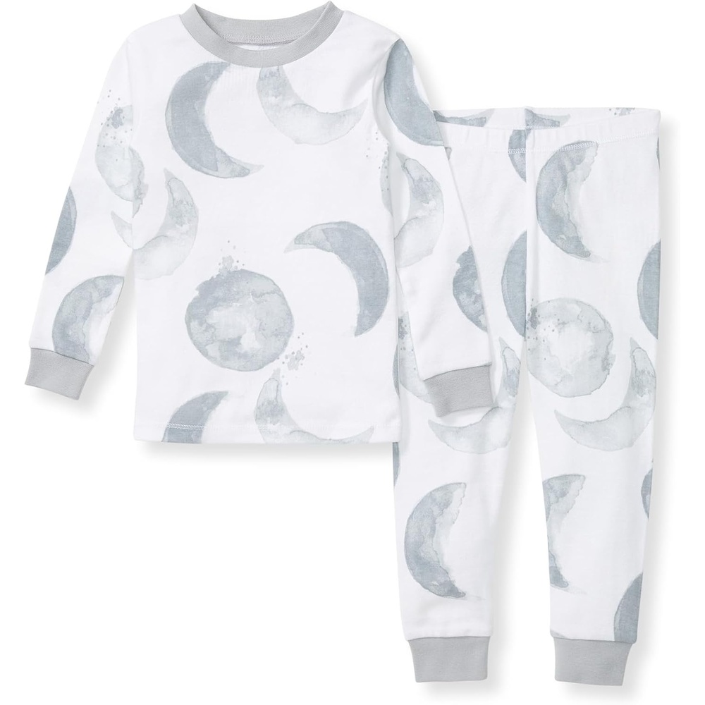 image:imageBurts Bees Baby Organic Cotton Pajamas for Boys 100 Cotton Pajama Set for Toddlers and Kids Soft and Stretchable FabricHello Moon Light Blue