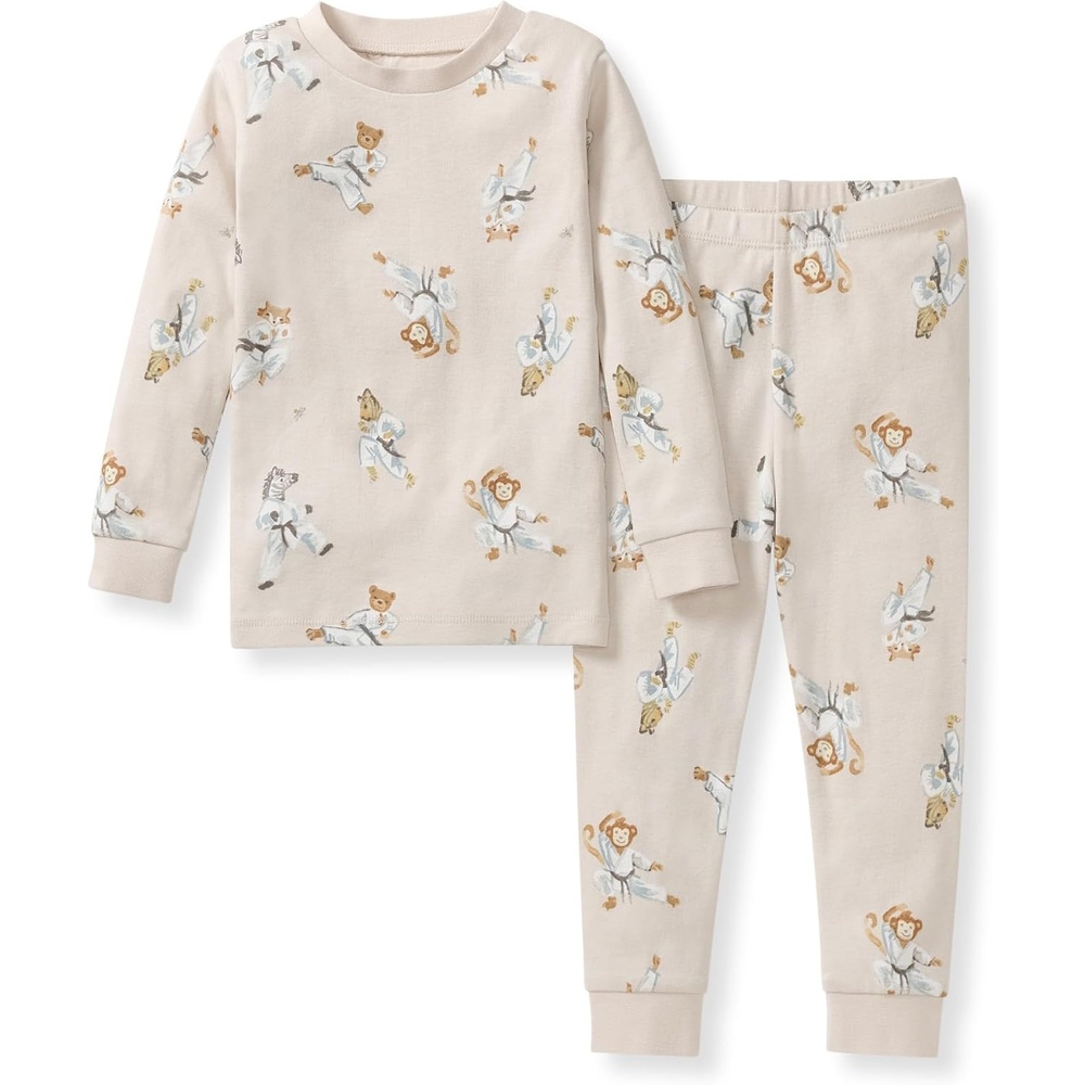 image:imageBurts Bees Baby Organic Cotton Pajamas for Boys 100 Cotton Pajama Set for Toddlers and Kids Soft and Stretchable FabricKarate Creatures